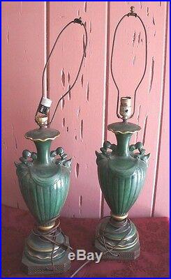 Vtg. Decorative Table Lamps Set Of 2 For Repair/ Parts As Is
