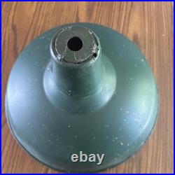 Vtg Enamel Green Porcelain Light Fixture Gas Station Industrial Parts Only