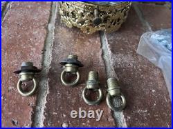 Vtg Hanging Light Lamp Parts Swag MCM Deco Glass Double Bubble Ceiling Modern