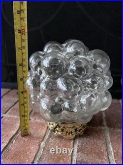 Vtg Hanging Light Lamp Parts Swag MCM Deco Glass Double Bubble Ceiling Modern
