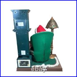 Vtg Holiday Creations Animated Santa with Clock Puppy Working Tiffany Lamp READ