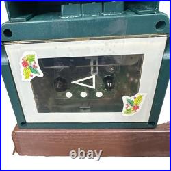Vtg Holiday Creations Animated Santa with Clock Puppy Working Tiffany Lamp READ