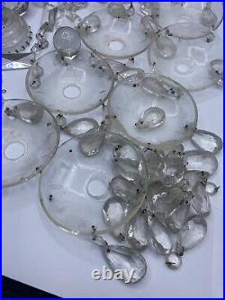 Vtg Huge Assorted Crystal Prisms Lot Oil Lamp Chandelier Drop Spear Icicle Parts
