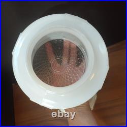 Vtg Lamp Light Shade WHITE Glass CERAMIC Ceiling FIXTURE Deco/MCM Parts / repair