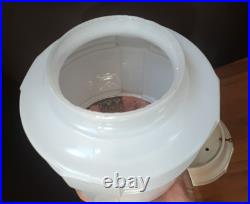 Vtg Lamp Light Shade WHITE Glass CERAMIC Ceiling FIXTURE Deco/MCM Parts / repair