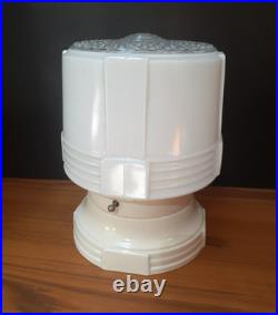 Vtg Lamp Light Shade WHITE Glass CERAMIC Ceiling FIXTURE Deco/MCM Parts / repair