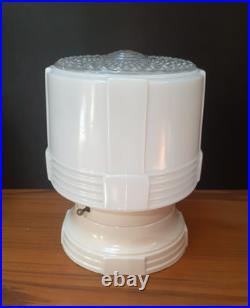 Vtg Lamp Light Shade WHITE Glass CERAMIC Ceiling FIXTURE Deco/MCM Parts / repair