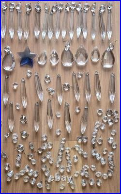 Vtg Lot Of Chandelier Lamp Crystal Gothic Finial Tip Cut Glass Prism Parts