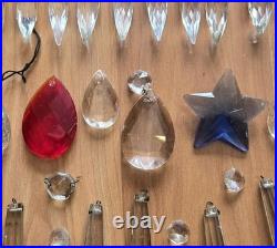Vtg Lot Of Chandelier Lamp Crystal Gothic Finial Tip Cut Glass Prism Parts