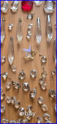 Vtg Lot Of Chandelier Lamp Crystal Gothic Finial Tip Cut Glass Prism Parts
