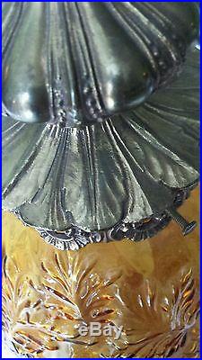 Vtg MID Century Hanging Swag Glass Amber Lamp Shade Cover Globe Only Replacement