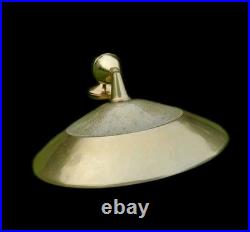 Vtg MID Century Modern Ufo Atomic Pendant Brass Glass Pull Down MCM Lightfixture