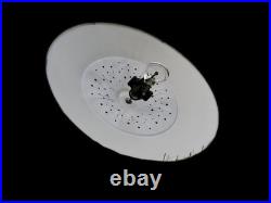 Vtg MID Century Modern Ufo Atomic Pendant Brass Glass Pull Down MCM Lightfixture