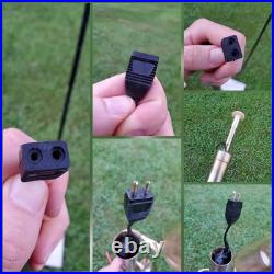 Vtg MID Century Tension Pole Lamp Rare Amber 3 Light Brass MCM Atomic 60s Works