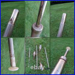 Vtg MID Century Tension Pole Lamp Rare Amber 3 Light Brass MCM Atomic 60s Works