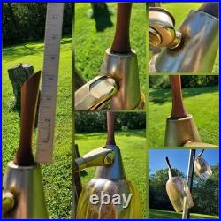 Vtg MID Century Tension Pole Lamp Rare Amber 3 Light Brass MCM Atomic 60s Works