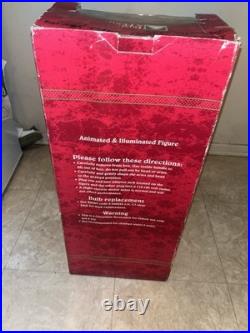 Vtg Mrs Claus Light Post 1990's Animated Couple Lighted Pole Triple Cord