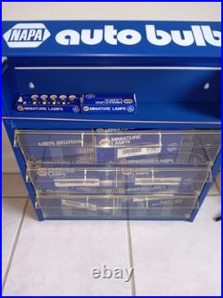 Vtg NAPA AUTO LAMP BULBS Counter Wall Display Cabinet U. S. A. NAPA BULB-NEW