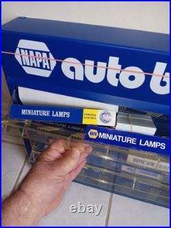 Vtg NAPA AUTO LAMP BULBS Counter Wall Display Cabinet U. S. A. NAPA BULB-NEW