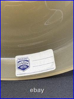 Vtg Pair Cenedese Murano Uranium Opaline Glass Vases / Pedestals / Lamp Parts