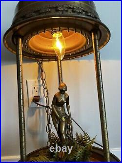 Vtg mineral oil rain lamp nude goddess Light Modern Mid Century Parts Hanging
