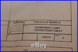 Vtg nos GM original Accessories under hood lamp light Chevrolet chevelle nova