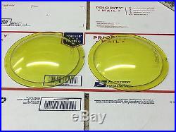 WOW! Pair S&M 955 Vintage Amber 7-5/16 GLASS FOG Light Lamp LENS truck Auto OLD