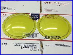 WOW! Pair S&M 955 Vintage Amber 7-5/16 GLASS FOG Light Lamp LENS truck Auto OLD