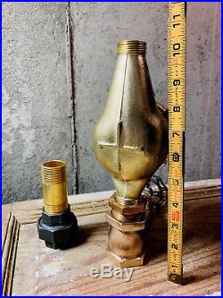 WOW! Vintage Brass Steampunk Lamp Part, 1/2 Thick Glass Lens, Pressure, Gauge