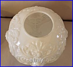 White Baby Face Cherub Oil Lamp White Consolidated Glass GWTW Parts Antique