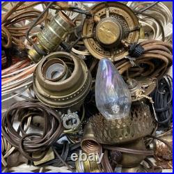 Xl Collection Vtg Early Electric Antique Oil Lamps Parts Lighting Hardware ++