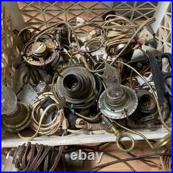 Xl Collection Vtg Early Electric Antique Oil Lamps Parts Lighting Hardware ++