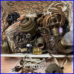 Xl Collection Vtg Early Electric Antique Oil Lamps Parts Lighting Hardware ++