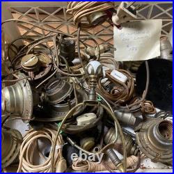 Xl Collection Vtg Early Electric Antique Oil Lamps Parts Lighting Hardware ++