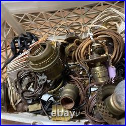 Xl Collection Vtg Early Electric Antique Oil Lamps Parts Lighting Hardware ++